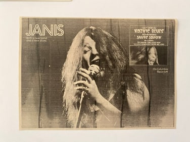 Janis Joplin 1969 Record Promo Ad Poster
