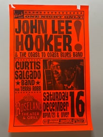 John Lee Hooker Roseland Theater Concert Poster 1st Printing