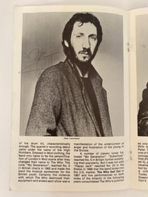 Pete Townsend Autographed The Who Concert Program