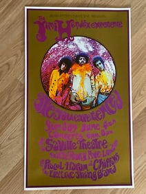 Jimi Hendrix 1967 Concert Poster Masse 2nd Printing