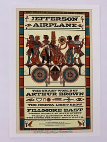 Jeffferson Airplane David Byrd Signed Artist Proof Fillmore Poster