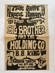 Janis Joplin 1968 1st New York Show Ad Poster 1st Printing