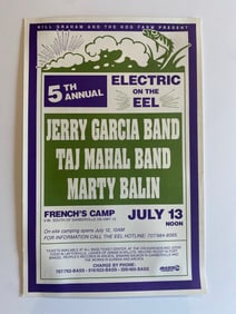Jerry Garcia Taj Mahal Rare 1991 Concert Poster 1st Printing