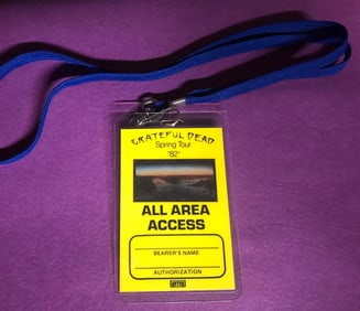 Grateful Dead 1982 Concert All Access Pass