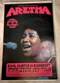 Aretha Franklin 1971 Fillmore Concert Poster 1st Printing