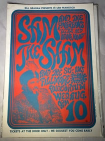 Sam The Sham 1966 Fillmore Concert Poster 1st Printing