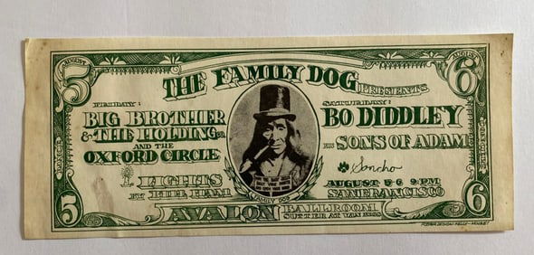 Janis Joplin 1966 Family Dog Concert Street Flyer
