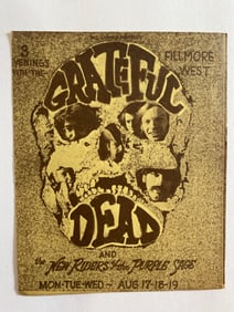 Grateful Dead 1970 Fillmore Concert Flyer