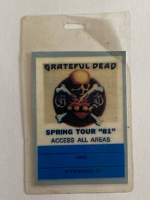 Grateful Dead 1981 Concert Backstage Pass