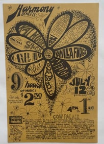 Harmony Benefit 1968 Cow Palace Concert Poster