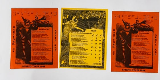 Grateful Dead 1988 Cosmic Charlie Backstage Passes