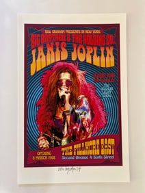 Janis Joplin David Byrd Signed Artist Proof Concert Poster