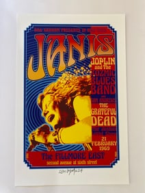 Janis Joplin David Byrd Signed Artist Proof Concert Poster