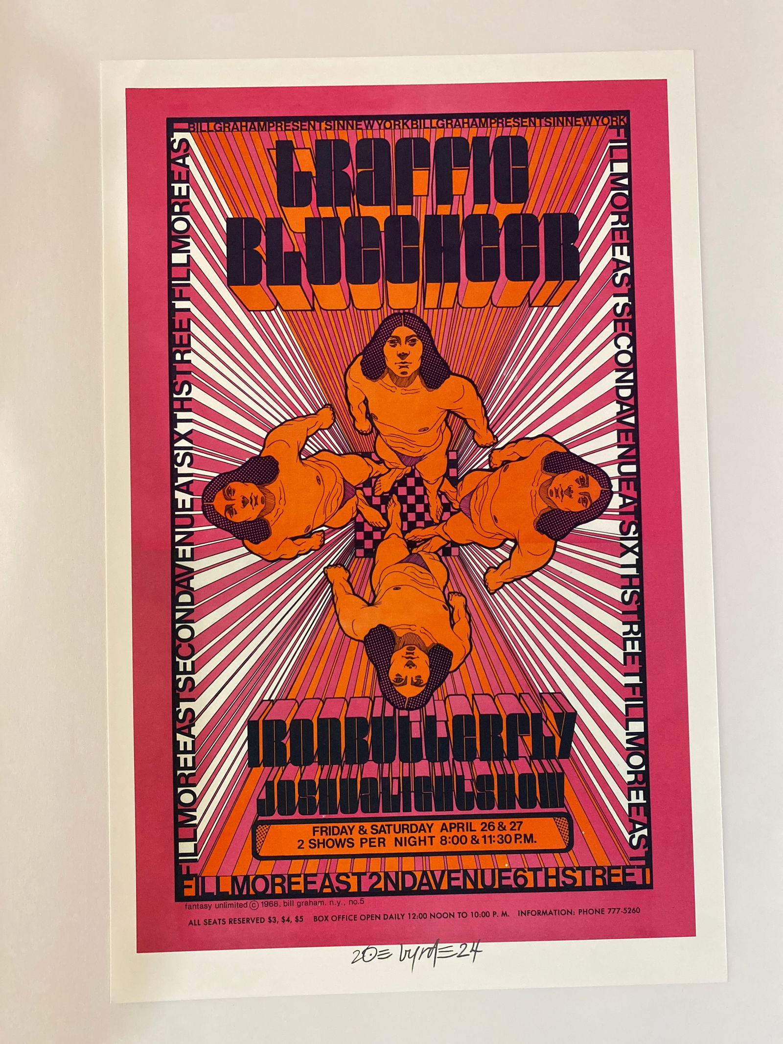 Traffic 1968 Concert Poster David Byrd Artist Proof (1 of 1)