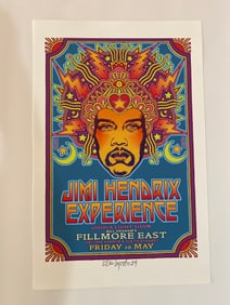 Jimi Hendrix 1968 Concet Poster David Byrd Artist Proof