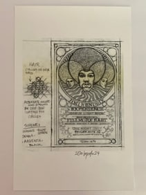 Jimi Hendrix 1968 Concet Poster David Byrd Artist Proof