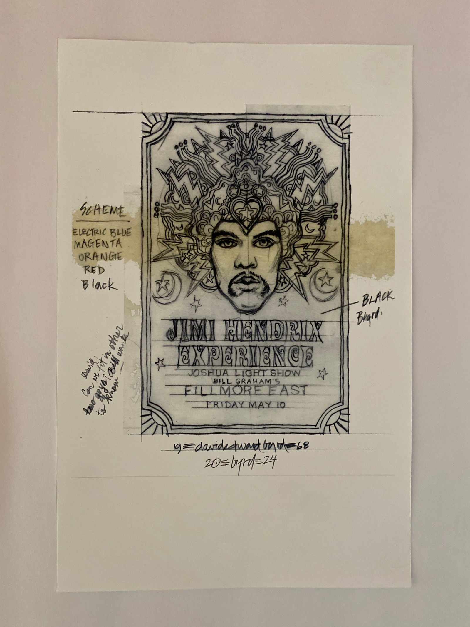 Jimi Hendrix 1968 Concet Poster David Byrd Artist Proof (1 of 1)