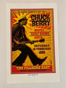Chuck Berry 1969 Concert Poster David Byrd Artist Proof