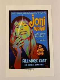 Joni Mitchell 1972 Concert Poster David Byrd Artist Proof