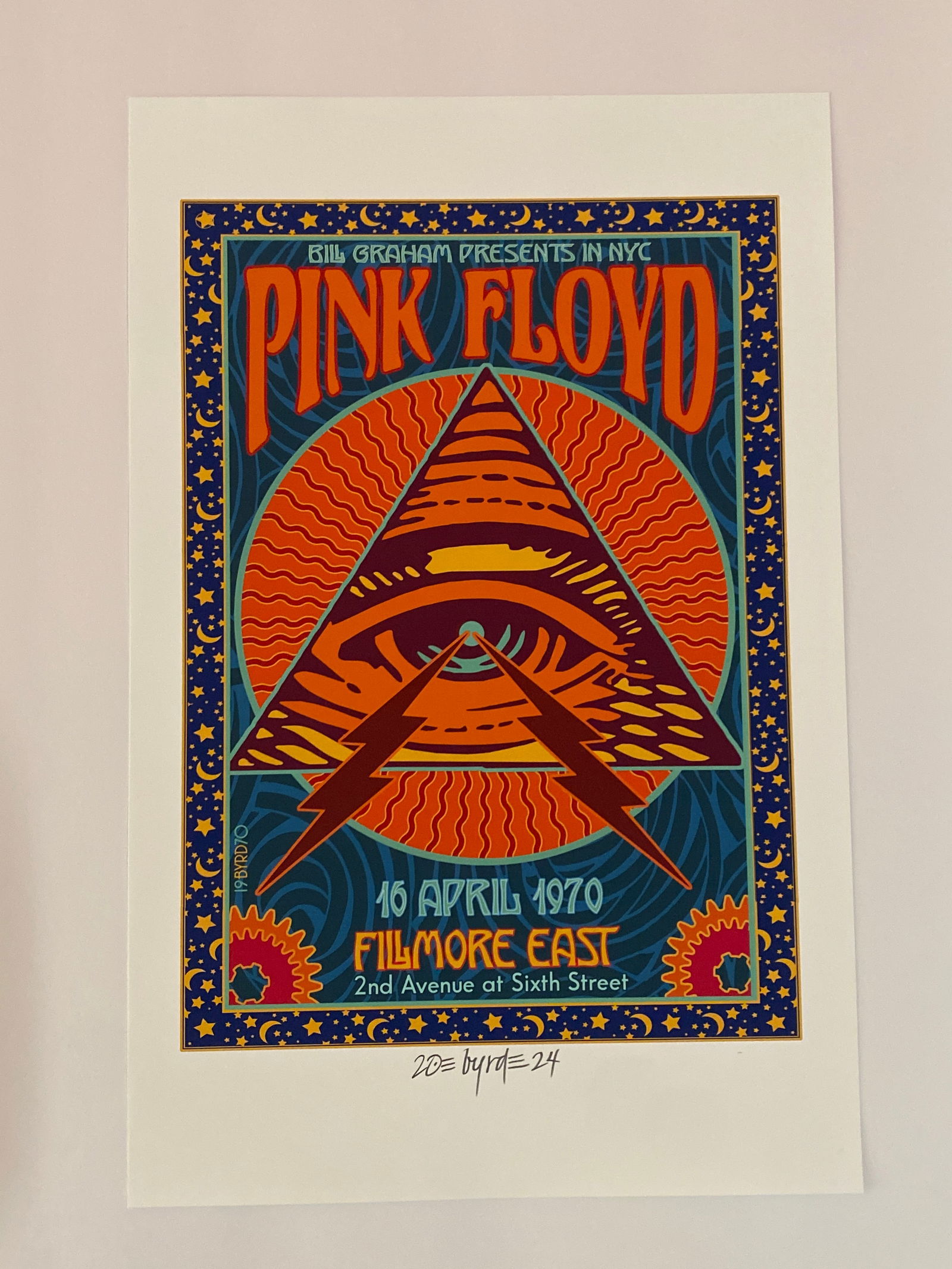 Pink Floyd 1970 David Byrd Artist Proof Concert Poster (1 of 1)