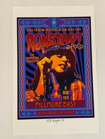 Linda Rondstat 1971 David Byrd Concert Poster