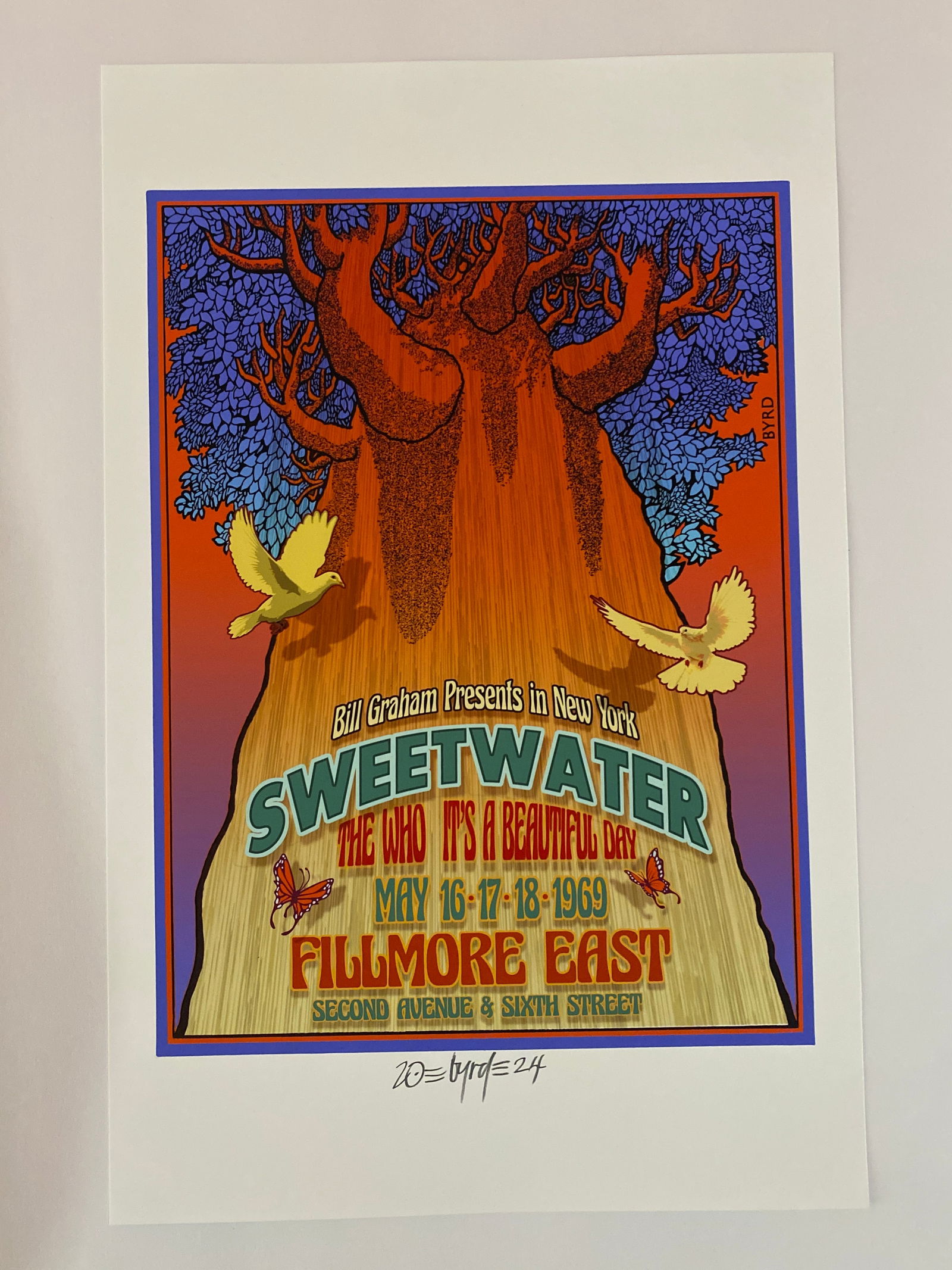 Sweetwater 1969 David Byrd Artist Proof Concert Poster (1 of 1)