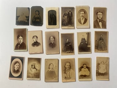Antique 19th Century Cabinet Cards and Tin Type Photographs