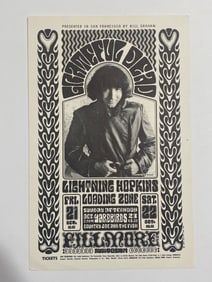 Grateful Dead 1966 Filmore Concert Postcard 1st Printing