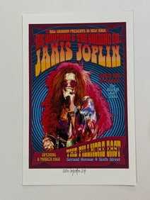 Janis Joplin David Byrd Fillmore Concert Poster Artist Proof