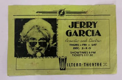 Grateful Dead Jerry Garcia Band Box Concert Flyer 1st Printing