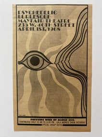 Psychedelic Burlesque 1968 Mayfair Theatre Ad Poster