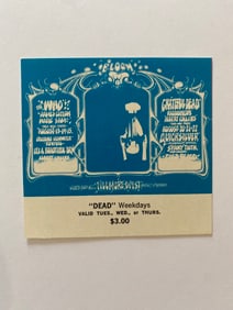 Creedence Clearwater Revival Winterland Concert Ticket 1st Printing