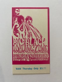 Cream 1968 Fillmore Winterland Concert Ticket 1st Printing