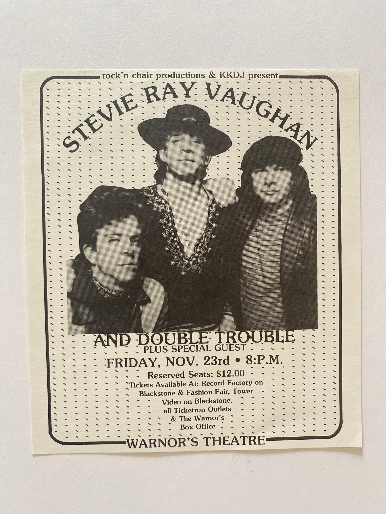 Stevie Ray Vaughn and Double Trouble Concert Poster 1st Printing (1 of 2)
