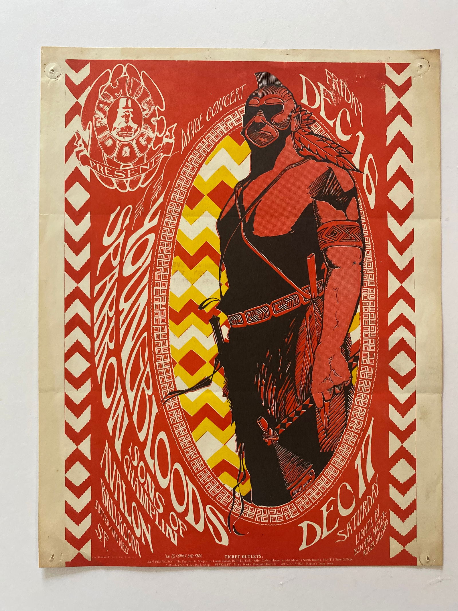 Youngbloods Sparrow 1966 Avalon Ballroom Concert Poster 1st printing (1 of 2)