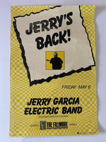 Jerry Garcia Band 1988 Fillmore Concert Poster 1st Printing