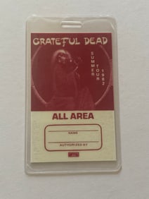 Grateful Dead 1982 Concert All Access Pass