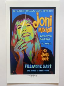 Joni Mitchell David Byrd Fillmore Concert Poster Artist Proof