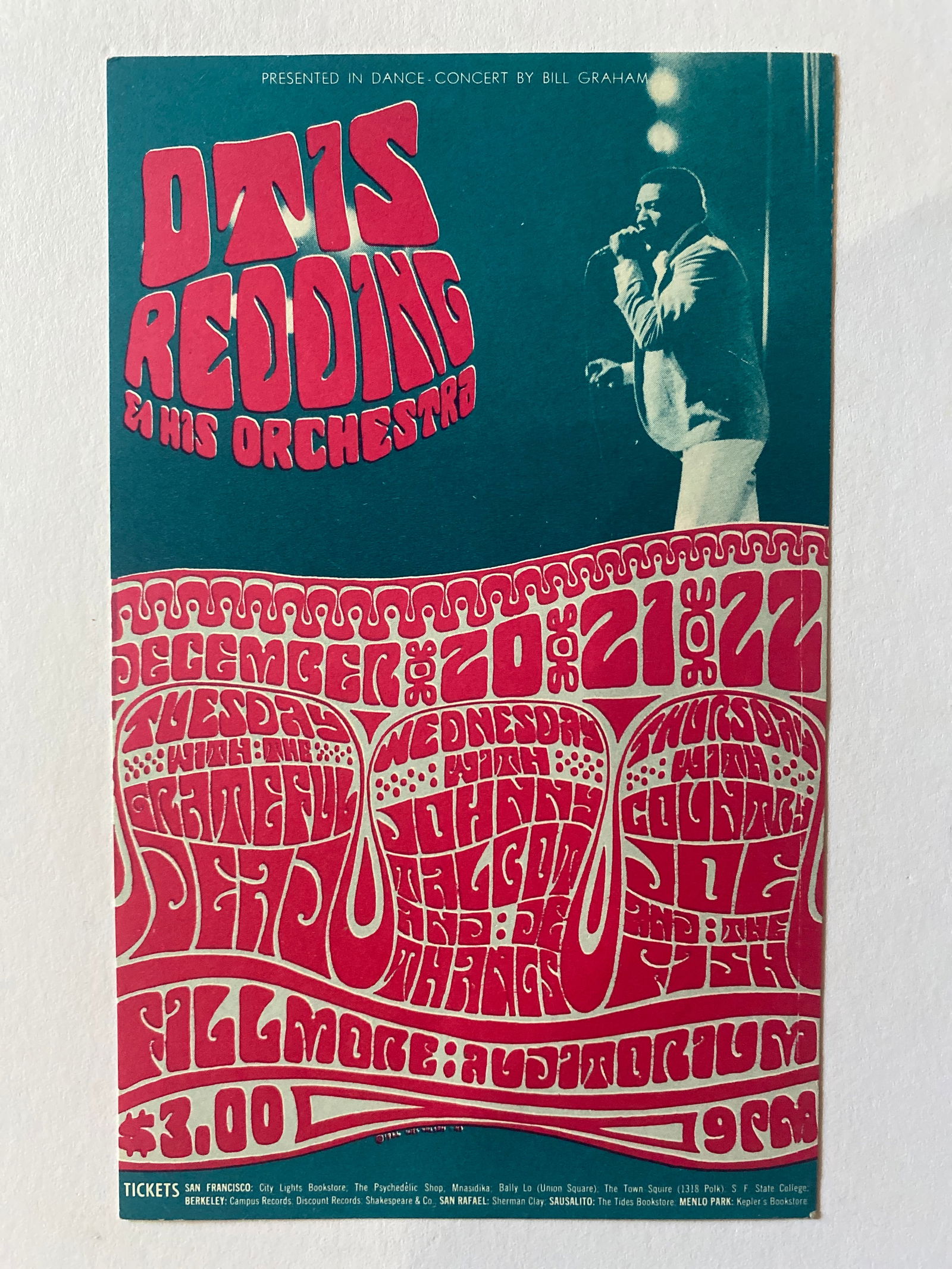 Grateful Dead Otis Redding 1966 Concert Poster 1st Printing (1 of 2)