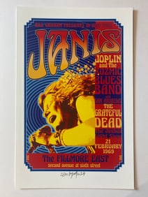 Janis Joplin David Byrd Artist Proof Fillmore Concert Poster