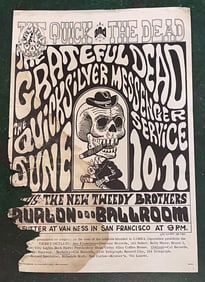 Grateful Dead 1966 Quick and The Dead Hung Concert Poster 1st Printing