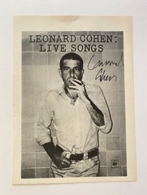 Leonard Cohen autographed poster