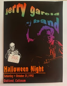 Jerry Garcia Band 1992 Halloween Concert Poster 1st Printing