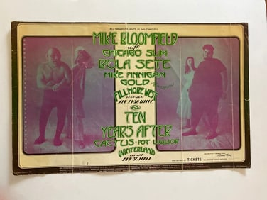 Mike Bloomfield Fillmore Winterland Concert Poster
