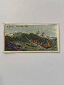 1929 Will's Cigarettes Card  Wonders of The Sea Eathquake Wave