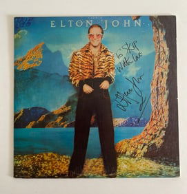 Elton John autographed record album