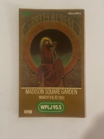 Grateful Dead 1981 Concert Unlaminated Backstage Pass