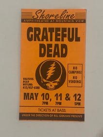 Grateful Dead Rare Shoreline Amphitheatre Concert Infomation Card