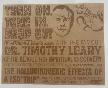Timothy Leary 1967 Turn On Tune In Ad Poster