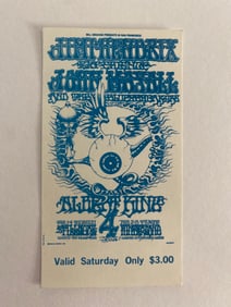 Jimi Hendrix Experience Concert Ticket 1st Printing